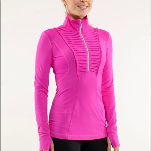 Lululemon Run Your Heart Out pullover. Paris pink. sz 8